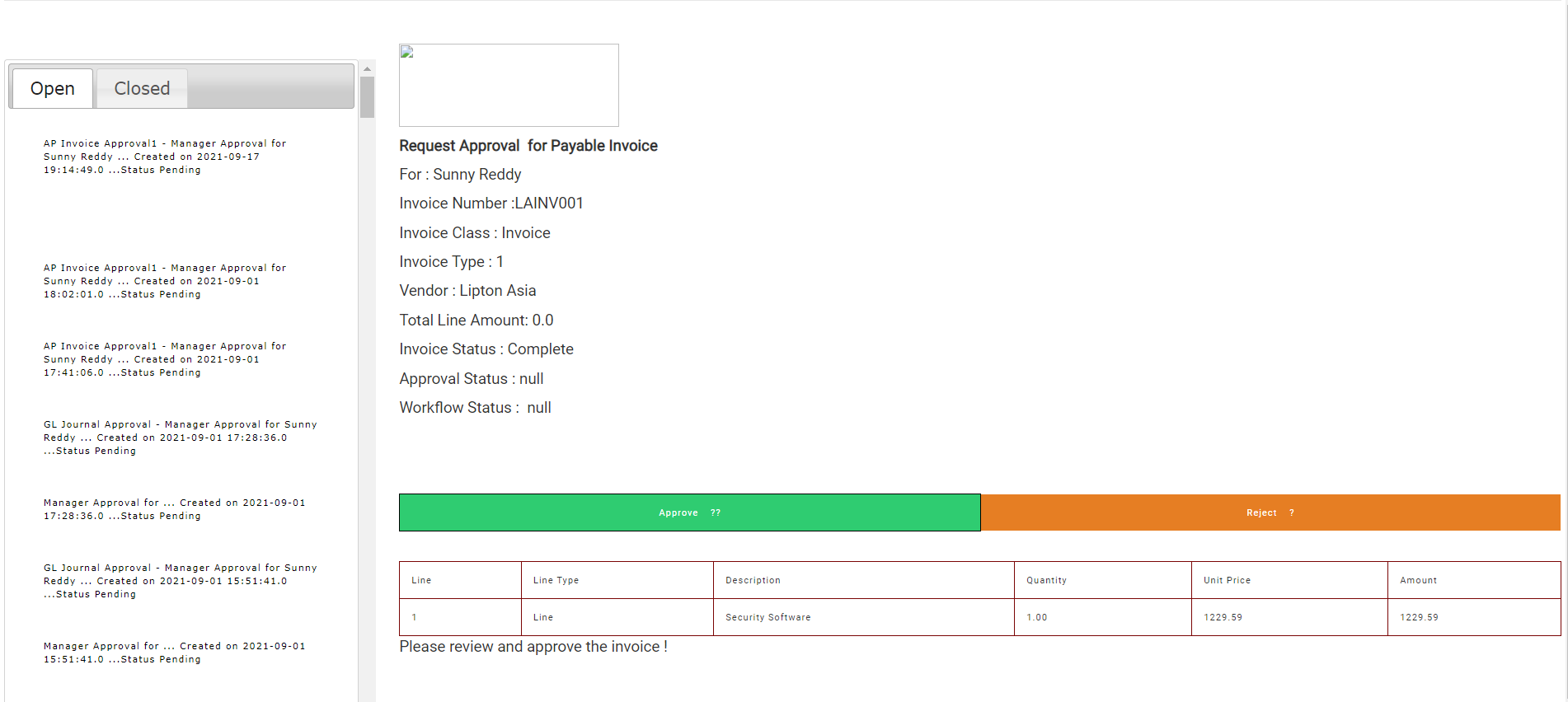 Payables Invoice