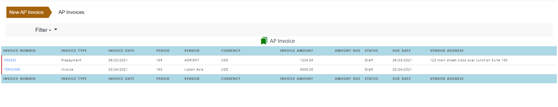 Payables Invoice