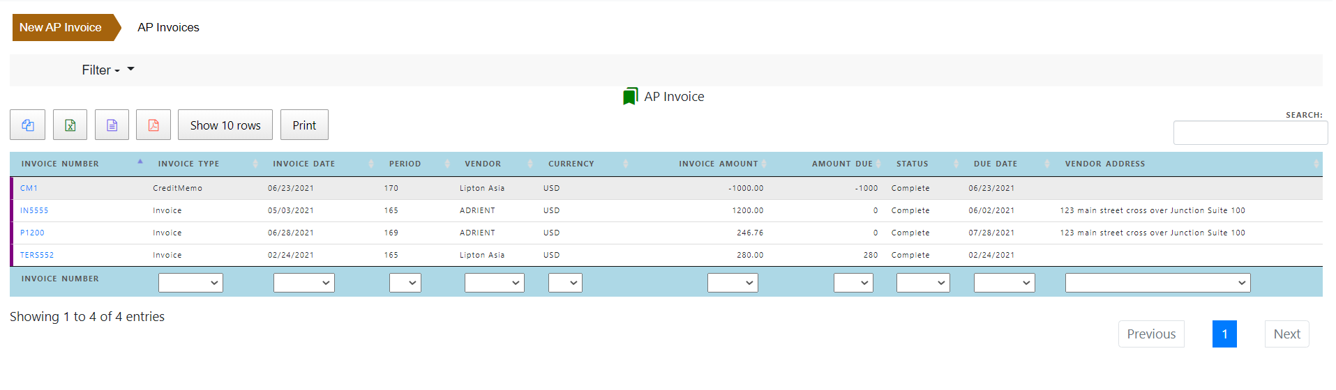 Payables Invoice