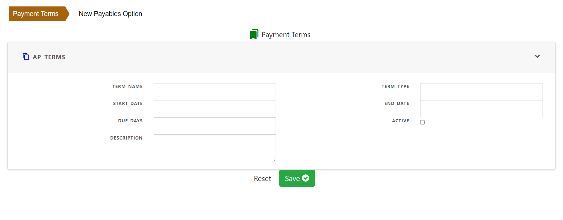 Vendor Payment Term