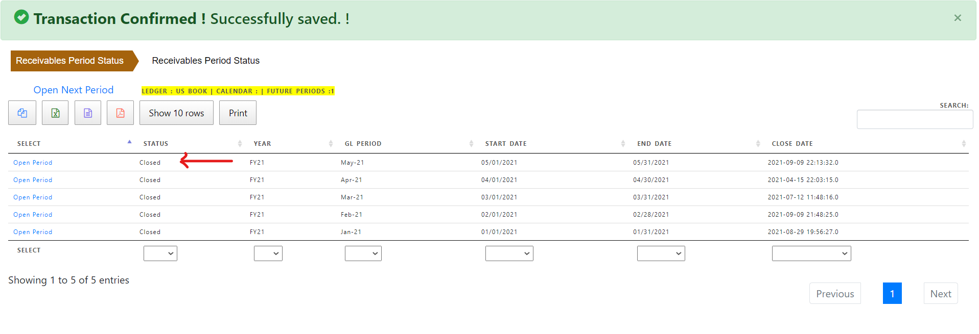 AR Accounting Periods