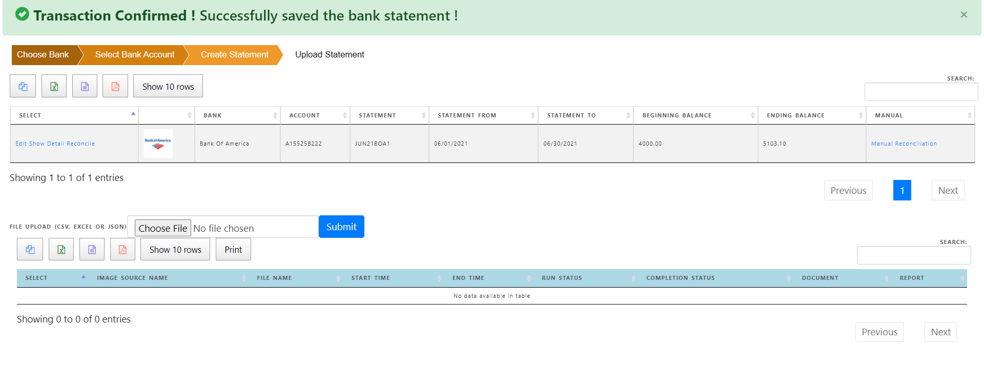 Bank Statement