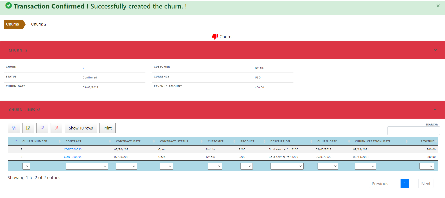 Service Contract Churn