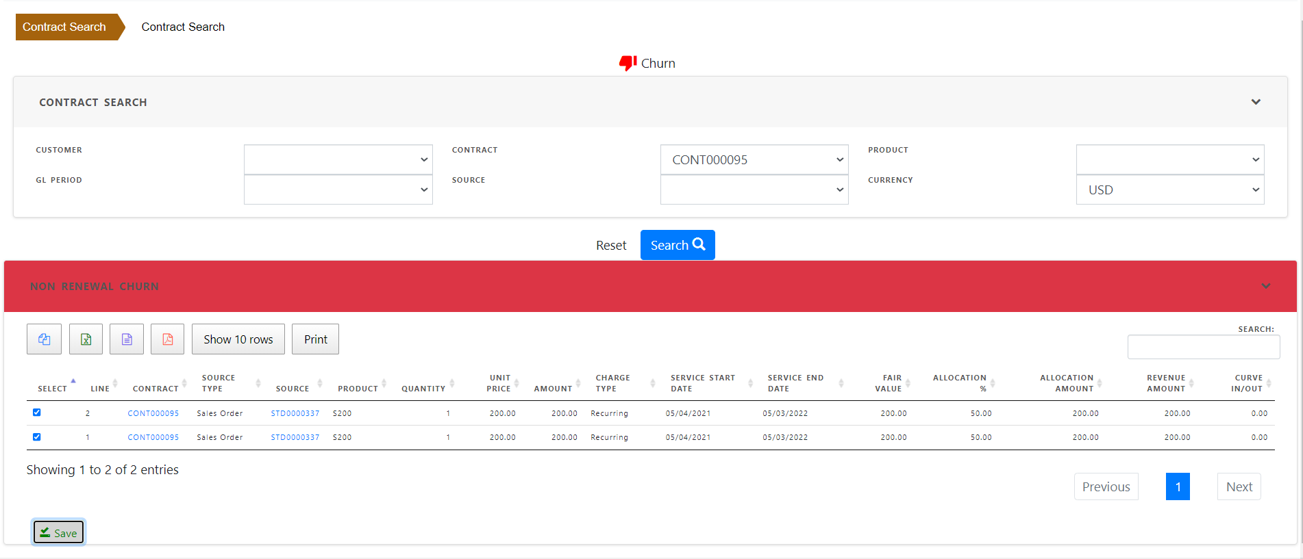 Service Contract Churn