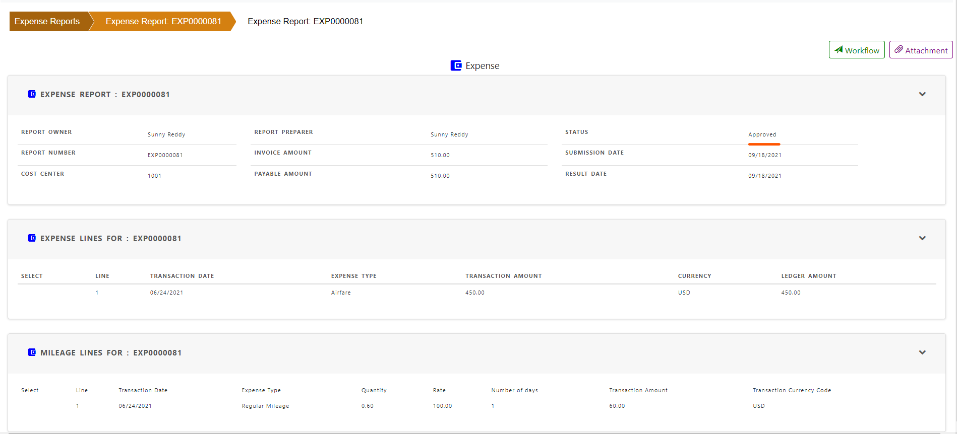 Expense Report