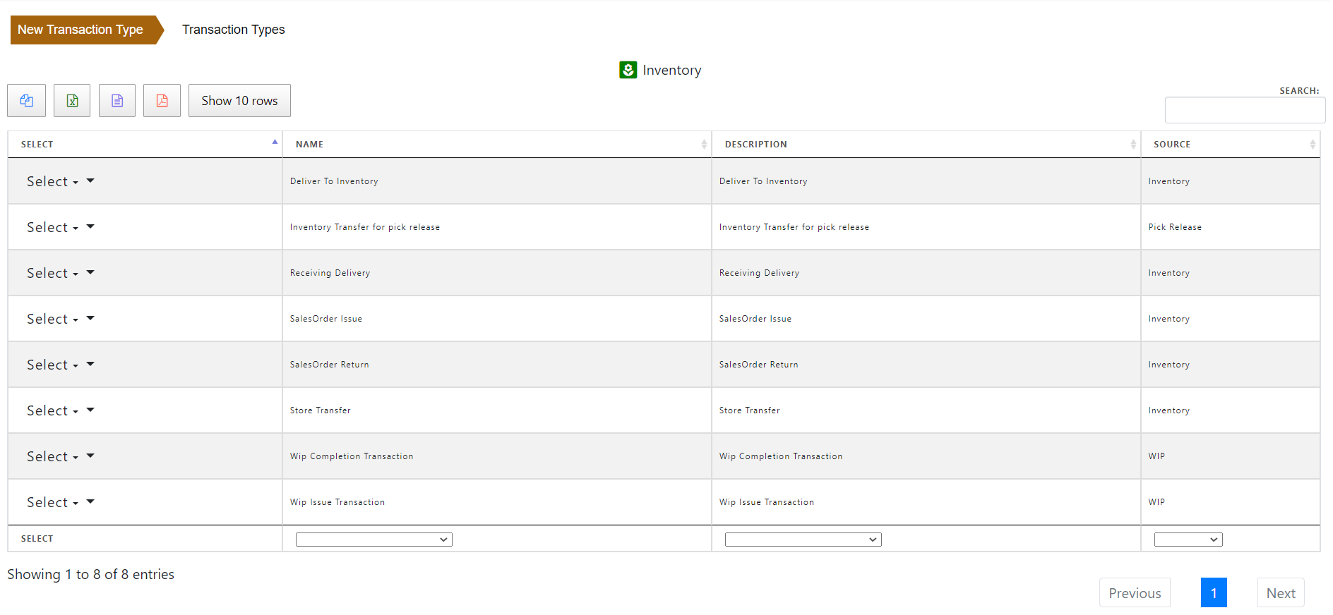  Inventory Transaction Type