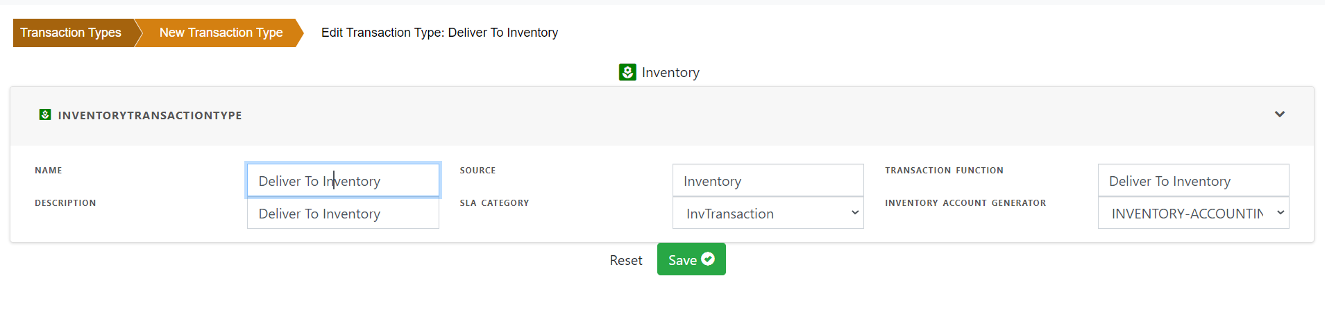  Inventory Transaction Type
