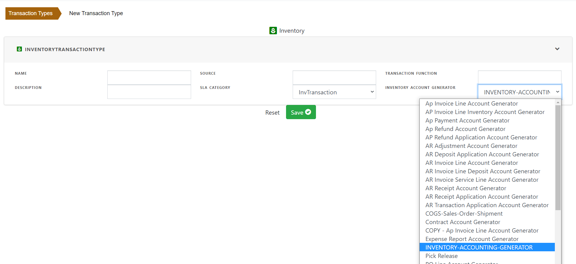  Inventory Transaction Type