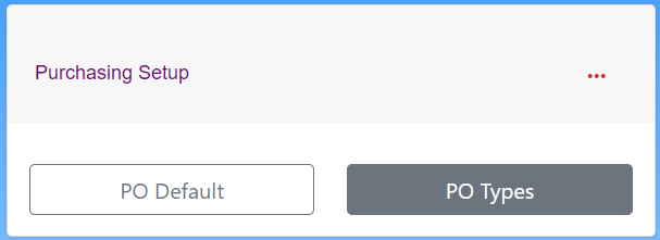 Purchase Order Type